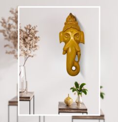 Handcrafted Women Wooden Ganesha Wall Hanging – Spiritual & Artistic Home Decor