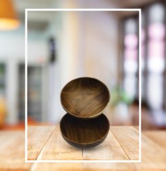 Handcrafted Wooden Bowl – Natural Acacia Wood Serving & Decorative Bowl.